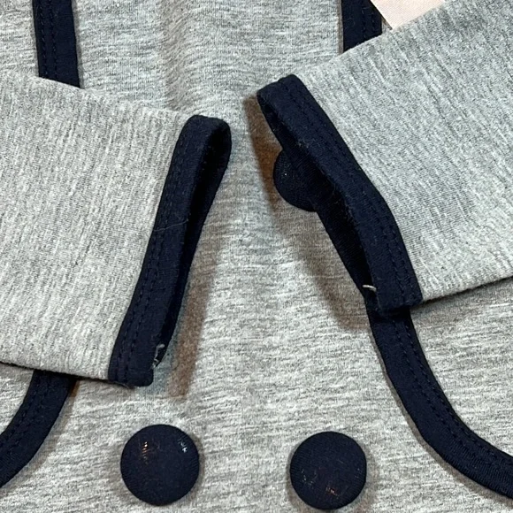 🎀Little Baby Girls Grey with Navy trim Dress Size 100 (3T) - Picture 4 of 7